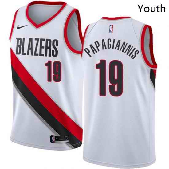Youth Nike Portland Trail Blazers 19 Georgios Papagiannis Swingman White NBA Jersey Association Edition